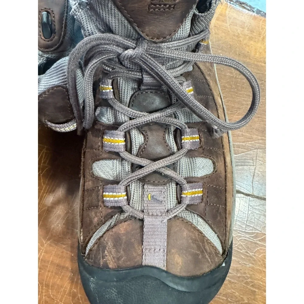 KEEN Waterproof Hiking Boots Brown Gray Leather Women's 11‎